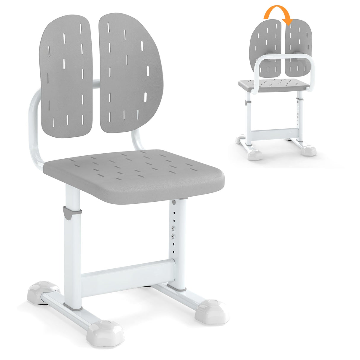 Silla de estudio infantil con altura regulable, doble respaldo y asiento transpirable para mayores de 3 años