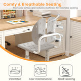 Silla de estudio infantil con altura regulable, doble respaldo y asiento transpirable para mayores de 3 años