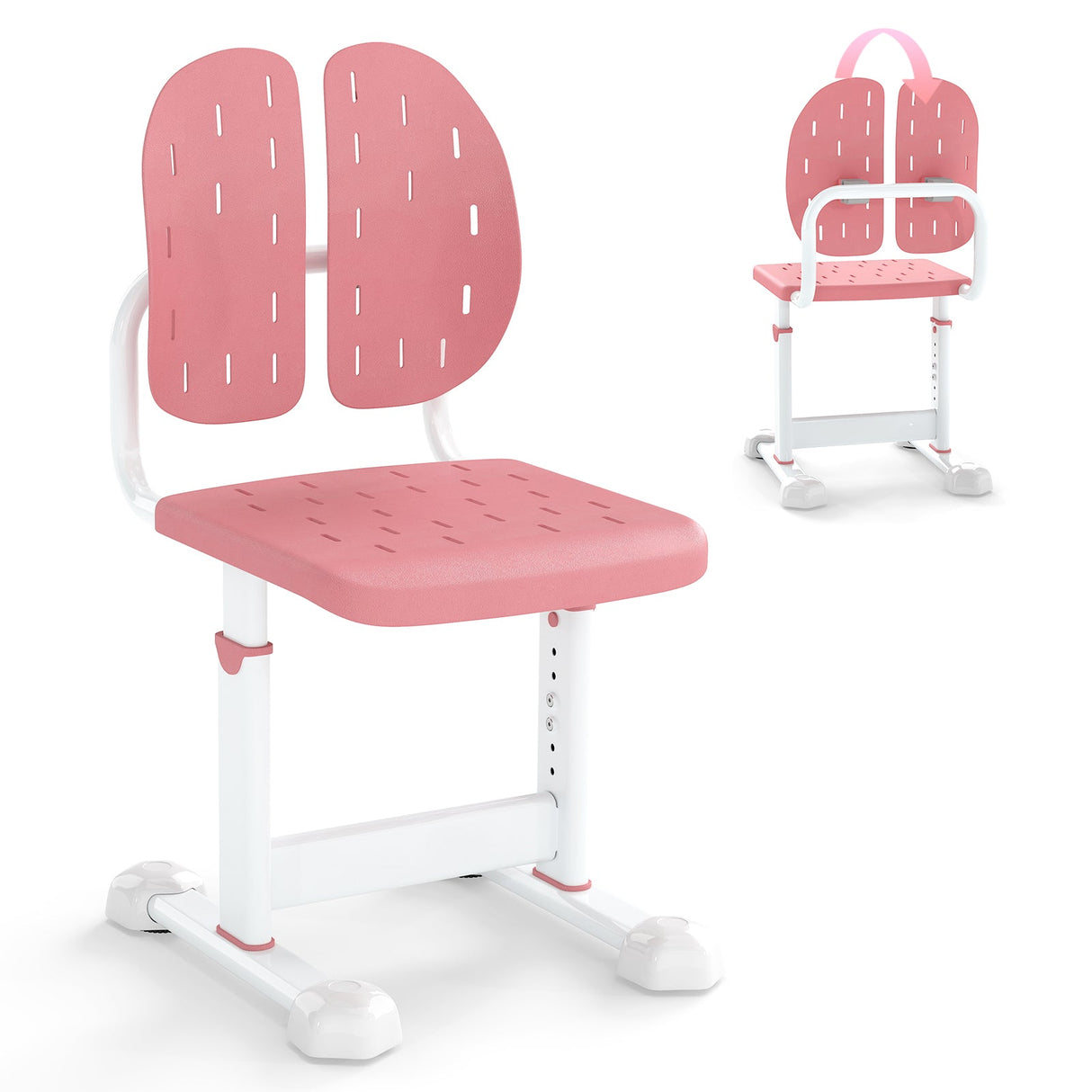 Silla de estudio infantil con altura regulable, doble respaldo y asiento transpirable para mayores de 3 años