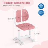 Silla de estudio infantil con altura regulable, doble respaldo y asiento transpirable para mayores de 3 años