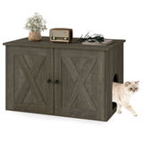 Mueble para arenero de gato oculto con separador - Roble