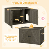 Mueble para arenero de gato oculto con separador - Roble