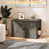 Mueble para arenero de gato oculto con separador - Roble