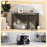 Mueble para arenero de gato oculto con separador - Roble