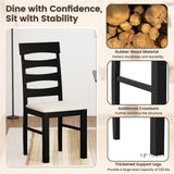 Juego de 2 sillas de comedor de respaldo alto con asiento acolchado - Negro