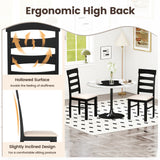Juego de 2 sillas de comedor de respaldo alto con asiento acolchado - Negro
