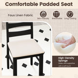 Juego de 2 sillas de comedor de respaldo alto con asiento acolchado - Negro
