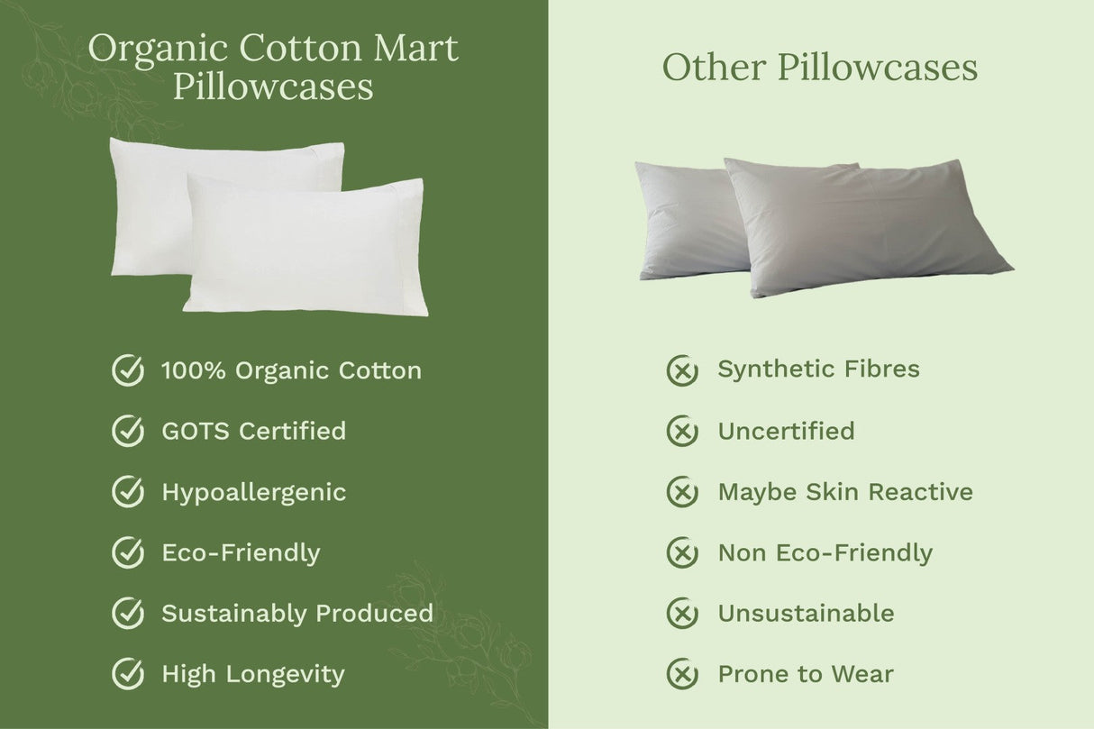 Fundas de almohada de satén orgánico