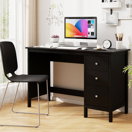 Escritorio de estudio para oficina en casa con 3 cajones y amplia superficie