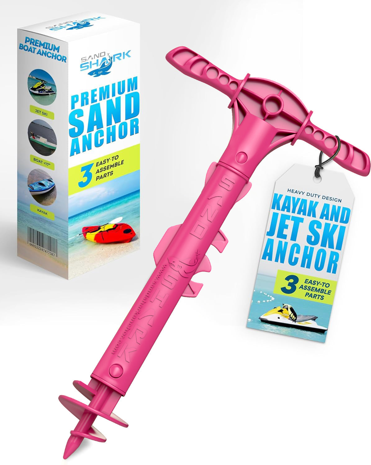 Sport Anchor with Carrying Case- Shallow Water Anchor Pole for Boats and PWC. Easy Storage, High-Strength ABS (4' tall)