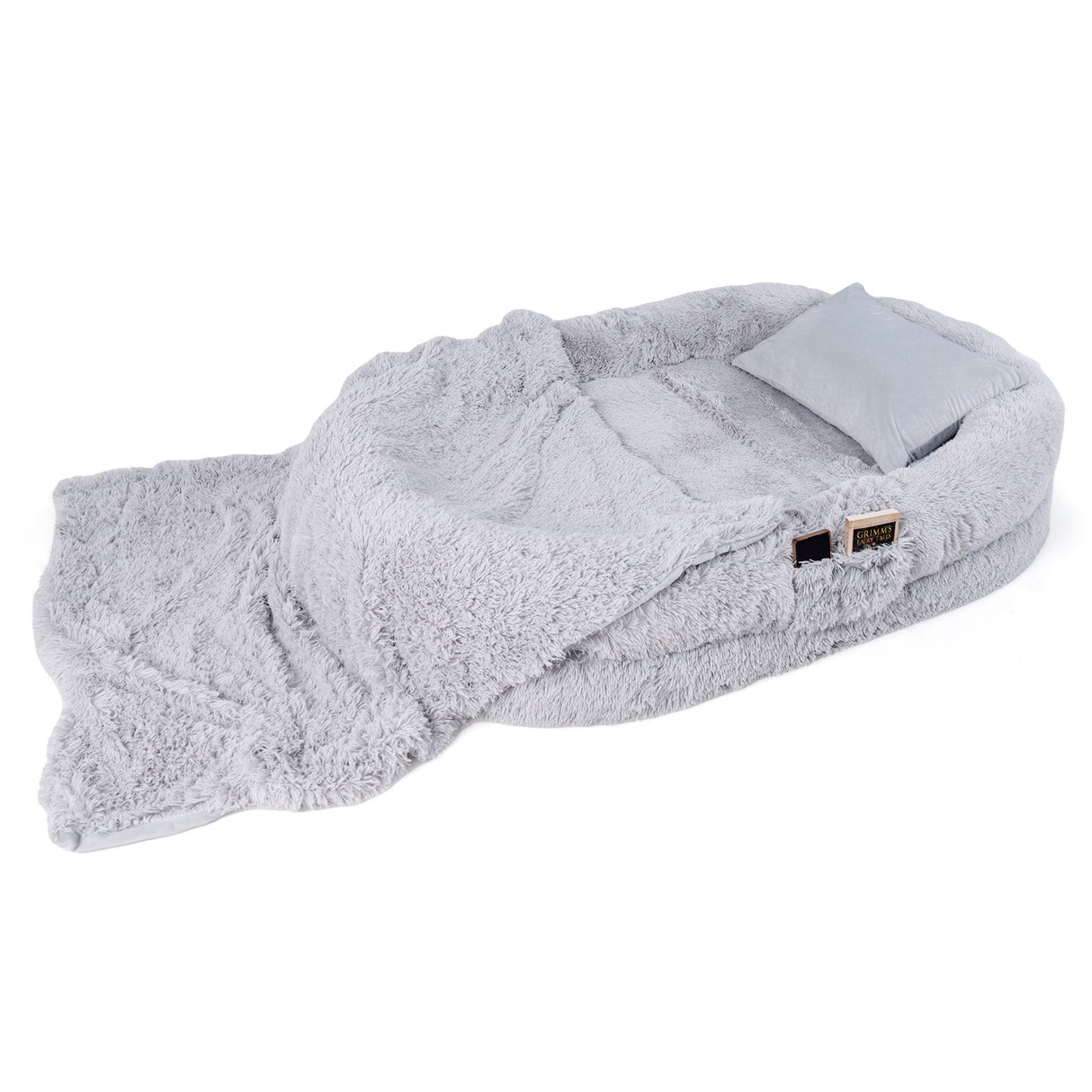 Cama Lavable y Esponjosa para Perros (Humanos) con Manta Suave y Almohada Mullida