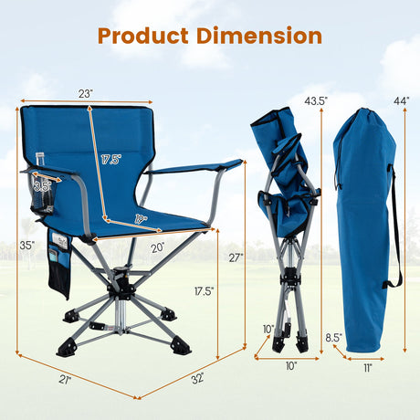 Silla de caza giratoria 360° portátil y plegable