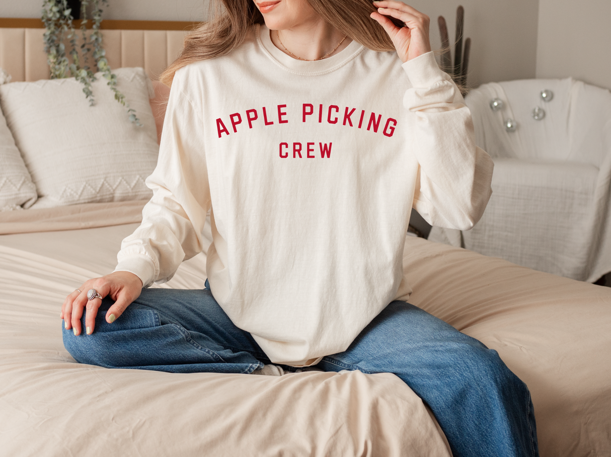 Camiseta de manga larga Comfort Colors "Apple Picking Crew" para adultos