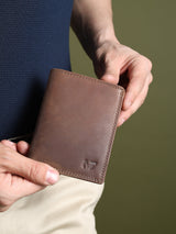Billetera de cuero de búfalo para hombre - Vertical