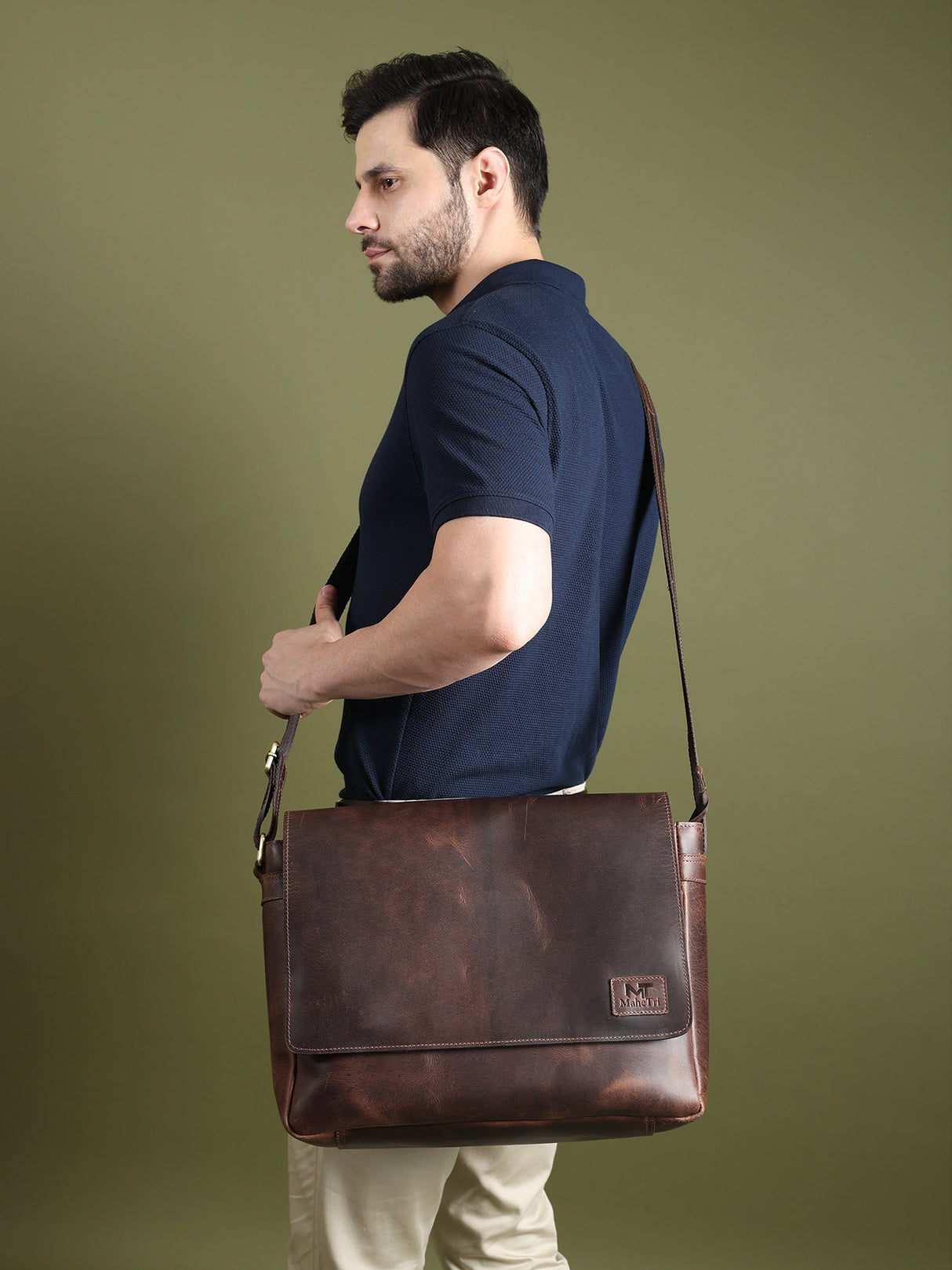 Bolso para portátil de cuero genuino Sitka