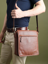 Bolso bandolera de cuero para viajes y trabajo