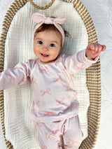 Blushing Bows Conjunto de salón modal *0-3m y talla 5 restantes