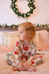Pijama de Navidad de bambú con retazos navideños - Conjunto de 2 piezas