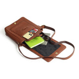 Bolso bandolera de cuero para viajes y trabajo
