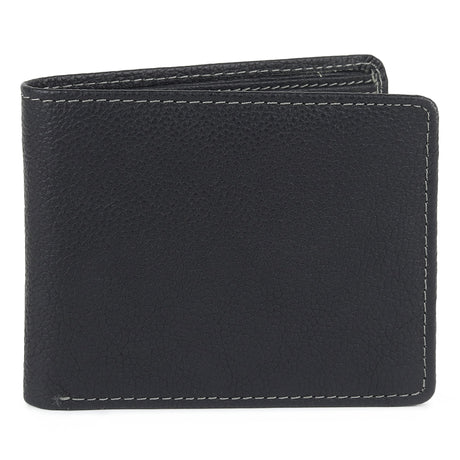 Billetera de cuero texturizado negro para hombre