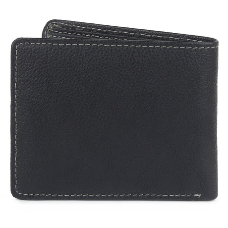 Billetera de cuero texturizado negro para hombre
