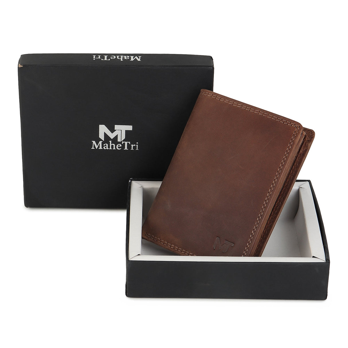 Billetera de cuero de búfalo para hombre - Vertical