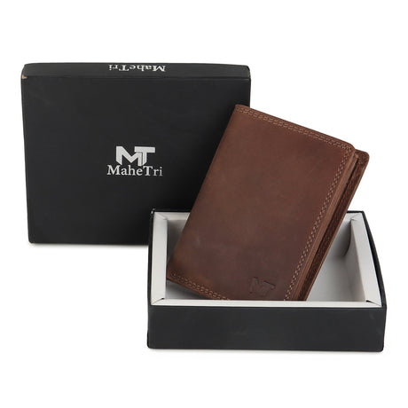 Billetera de cuero de búfalo para hombre - Vertical