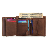 Billetera de cuero de búfalo para hombre - Vertical