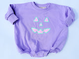 Pastel Gingham Jack-o-Lantern Crewneck Sweatshirt or Romper