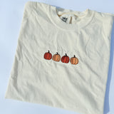 Adult Embroidered Pumpkins Comfort Colors Tee