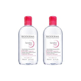 Bioderma Sensibio H2O Micellar Water for Sensitive Skin, Gentle Makeup Remover and Cleanser - 500ml Twin Set