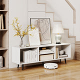 47.5 Inches TV Stand for 55-Inch TV with Compartments and Metal Legs