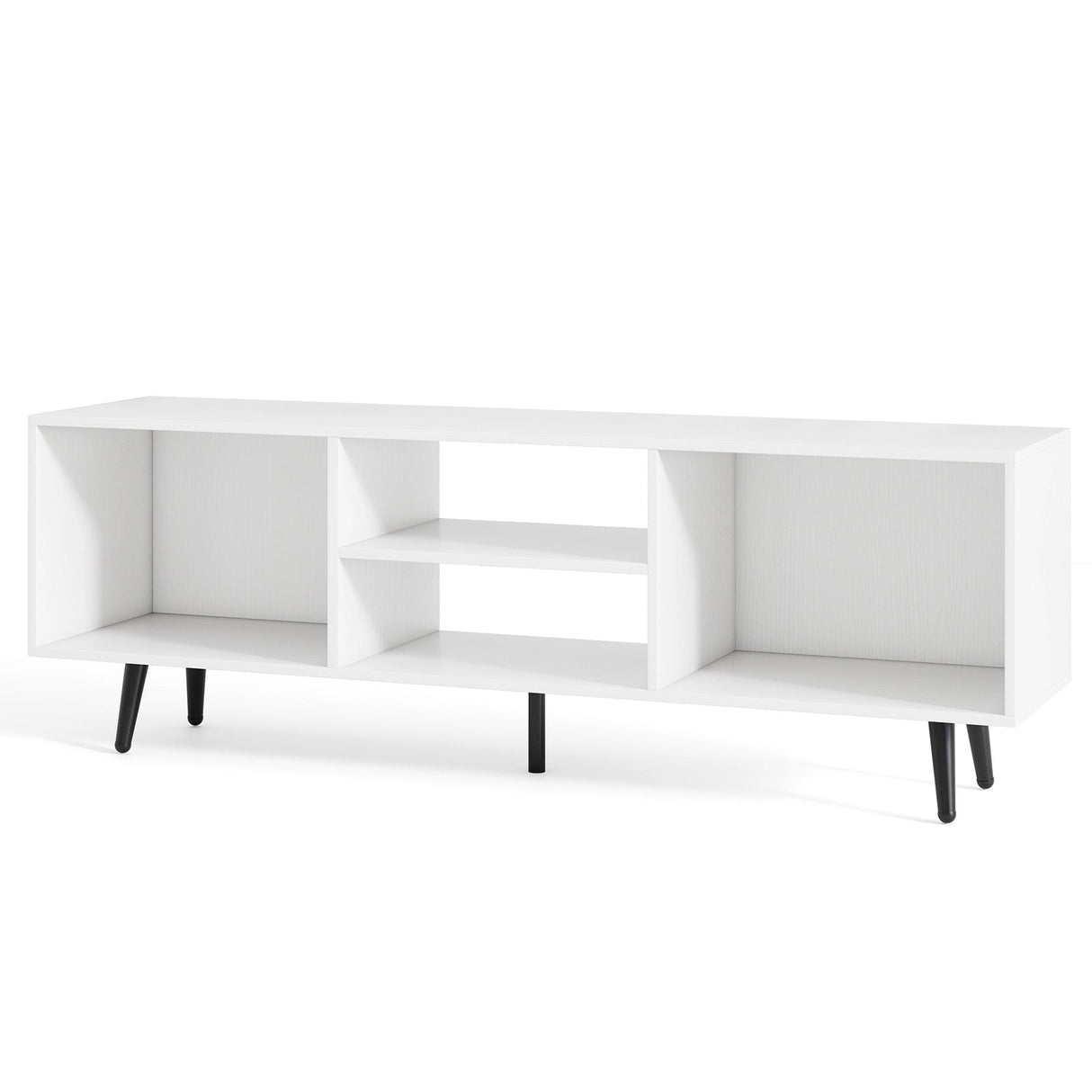 47.5 Inches TV Stand for 55-Inch TV with Compartments and Metal Legs