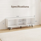 47.5 Inches TV Stand for 55-Inch TV with Compartments and Metal Legs