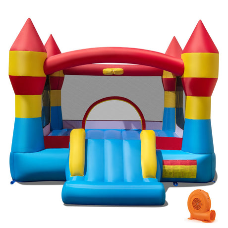 Castillo Hinchable Infantil 3 en 1 con Tobogán y Soplador de 520W para Jardín