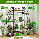 Indoor Plant Stand 63" Tall 10-Tier Corner Metal Plant Shelf Large Flowerpot Holder-Brown