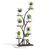 Indoor Plant Stand with Grow Lights 58" Tall 8-Tier Corner Metal Plant Shelf