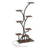 Indoor Plant Stand with Grow Lights 58" Tall 8-Tier Corner Metal Plant Shelf