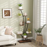 Indoor Plant Stand with Grow Lights Tall 8-Tier Corner Metal Plant Shelf