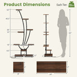 Indoor Plant Stand with Grow Lights Tall 8-Tier Corner Metal Plant Shelf