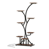Indoor Plant Stand with Grow Lights 58" Tall 8-Tier Corner Metal Plant Shelf