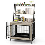 Mueble Jaula Industrial para Perros con Estantes de Almacenamiento