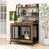 Mueble Jaula Industrial para Perros con Estantes de Almacenamiento