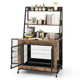 Mueble Jaula Industrial para Perros con Estantes de Almacenamiento
