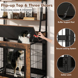 Mueble Jaula Industrial para Perros con Estantes de Almacenamiento