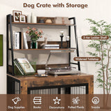 Mueble Jaula Industrial para Perros con Estantes de Almacenamiento