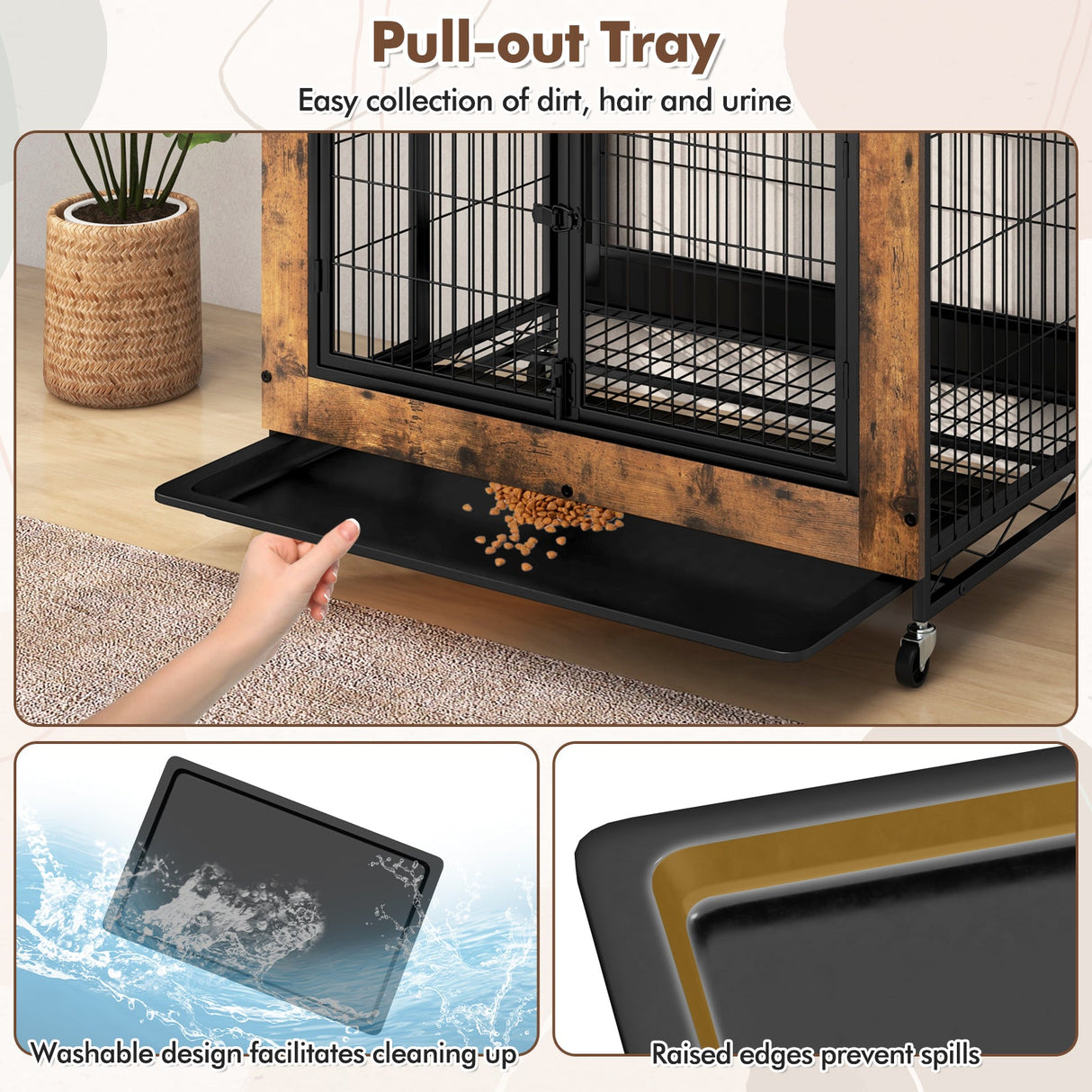 Mueble Jaula Industrial para Perros con Estantes de Almacenamiento