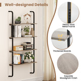 4-Tier Industrial Pipe Shelving with Metal Frame for Living Room Kitchen
