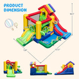 Castillo Hinchable con Toboganes Dobles y Soplador de 735 W