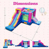 Casa de juegos inflable con toboganes y canasta de baloncesto (con soplador de 735W)